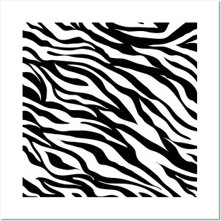 1980s preppy modern animal black and white zebra print Posters and Art